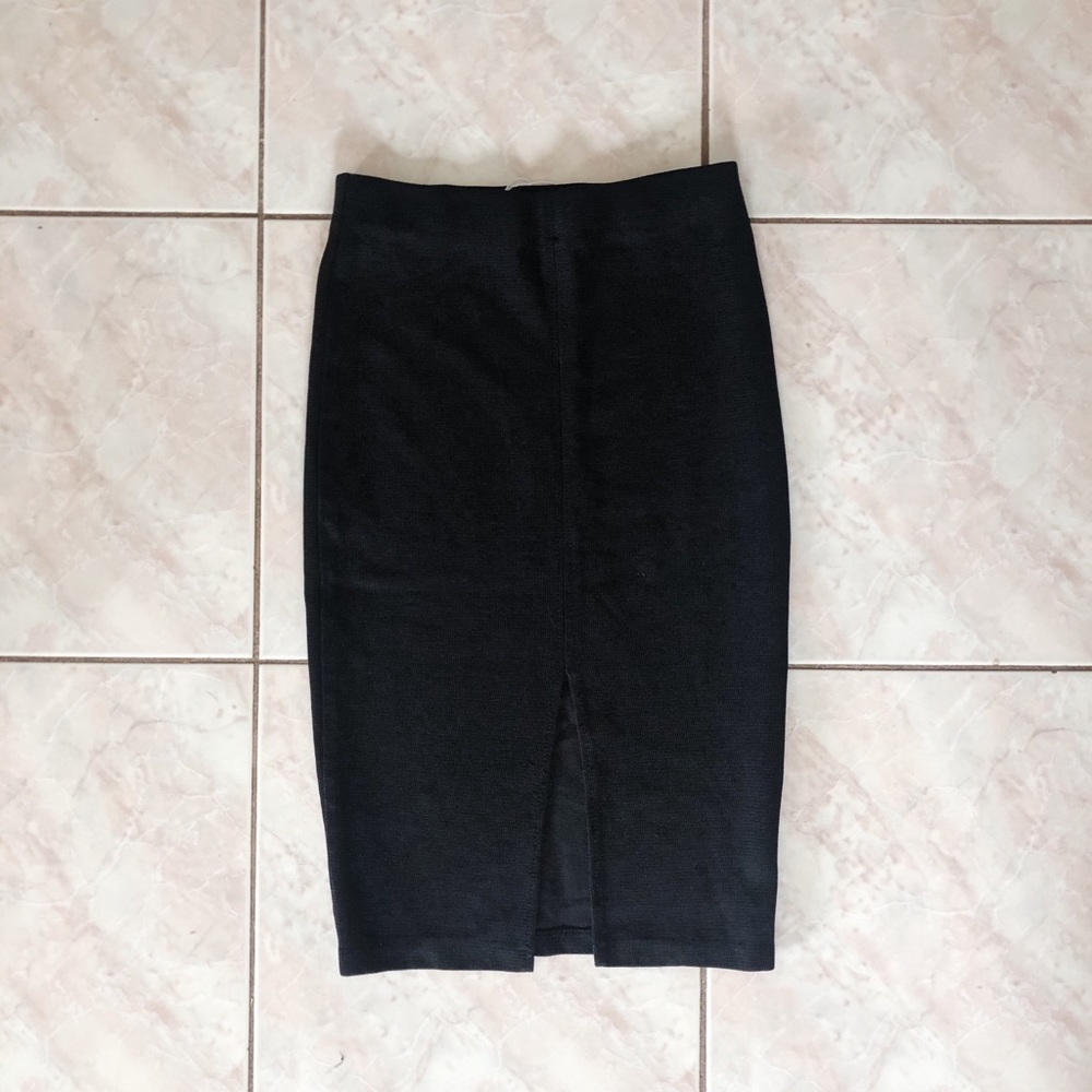 Zara ribbed pencil skirt with slit